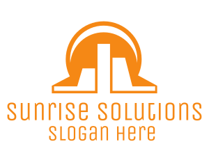 Orange Sun Statistics  logo design