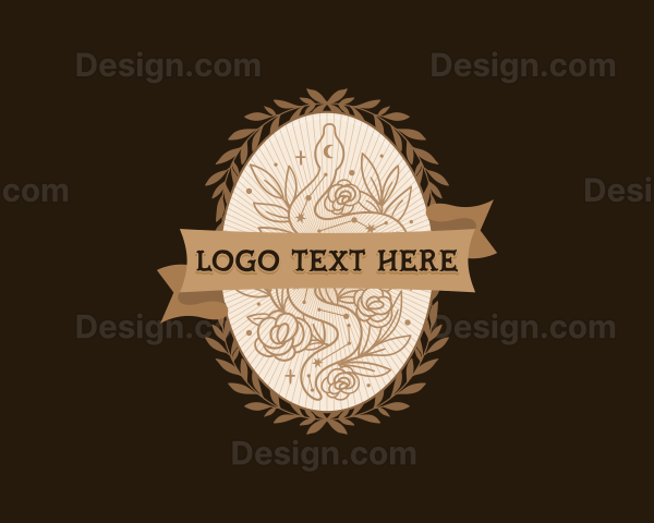 Mystical Floral Serpent Logo