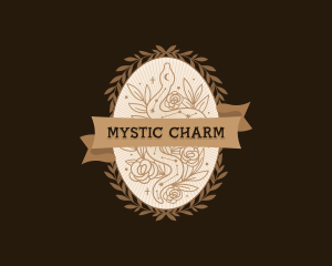 Mystical Floral Serpent logo design