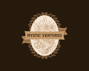 Mystical Floral Serpent logo design