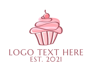 Sweet Watercolor Cupcake  logo