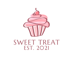Sweet Watercolor Cupcake  logo