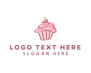 Sweet Watercolor Cupcake  logo