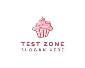 Sweet Watercolor Cupcake  Logo