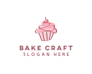 Sweet Watercolor Cupcake  logo design