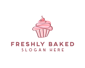 Sweet Watercolor Cupcake  logo design