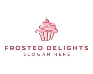 Sweet Watercolor Cupcake  logo design