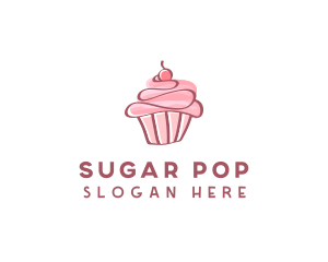 Sweet Watercolor Cupcake  logo design