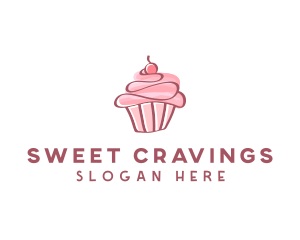 Sweet Watercolor Cupcake  logo design