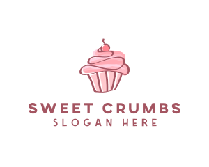 Sweet Watercolor Cupcake  logo design