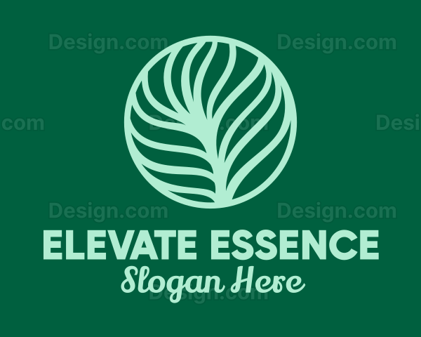 Green Plant Palm Leaf Logo