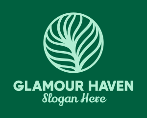 Green Plant Palm Leaf Logo