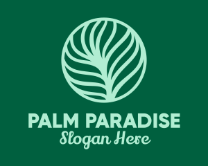 Green Plant Palm Leaf logo