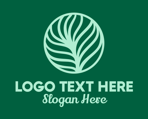 Green Plant Palm Leaf logo