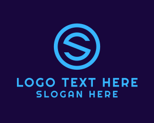 Blue Letter S Badge Logo