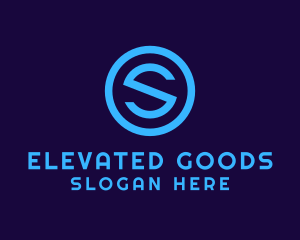 Blue Letter S Badge logo design