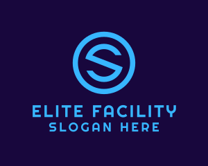 Blue Letter S Badge logo design