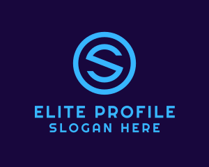 Blue Letter S Badge logo design