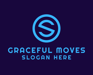 Blue Letter S Badge logo design