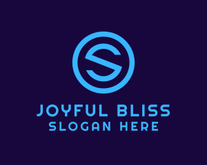 Blue Letter S Badge logo design