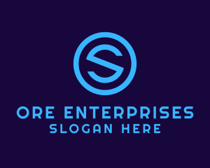 Blue Letter S Badge logo design