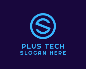 Blue Letter S Badge logo design