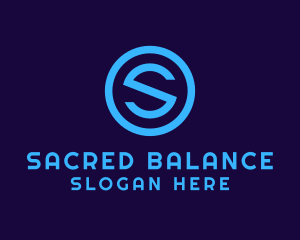 Blue Letter S Badge logo design