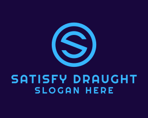 Blue Letter S Badge logo design