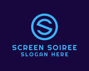 Blue Letter S Badge logo design