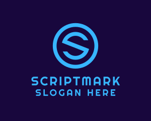 Blue Letter S Badge logo design