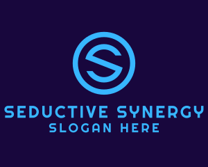 Blue Letter S Badge logo design