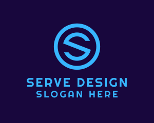 Blue Letter S Badge logo design