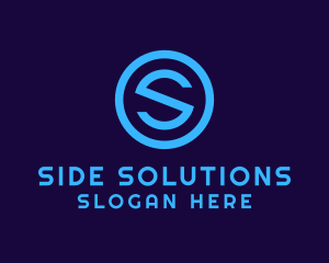 Blue Letter S Badge logo design