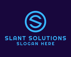 Blue Letter S Badge logo design