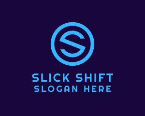 Blue Letter S Badge logo design