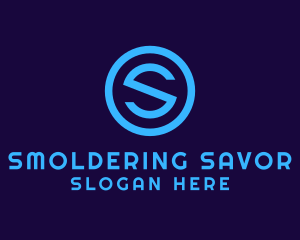 Blue Letter S Badge logo design