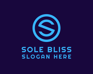 Blue Letter S Badge logo design