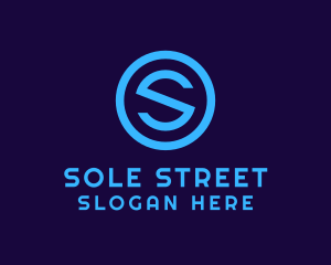 Blue Letter S Badge logo design