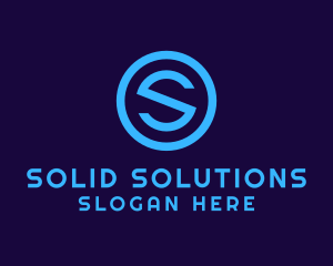 Blue Letter S Badge logo design