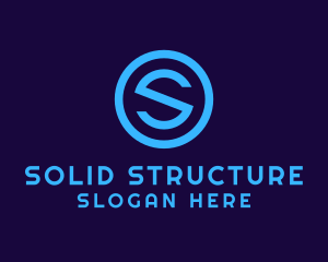 Blue Letter S Badge logo design