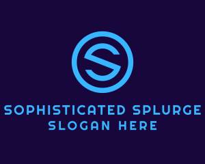 Blue Letter S Badge logo design