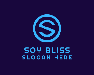 Blue Letter S Badge logo design