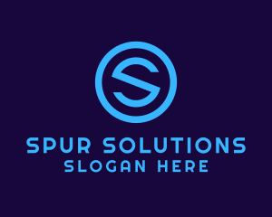 Blue Letter S Badge logo design