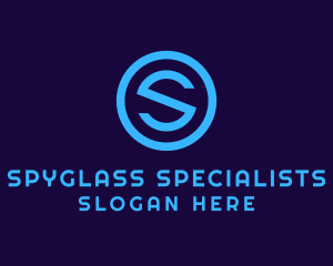 Blue Letter S Badge logo design