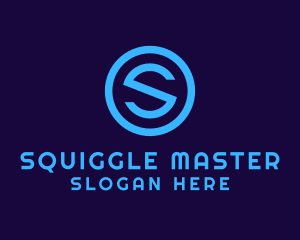 Blue Letter S Badge logo design