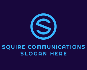 Blue Letter S Badge logo design