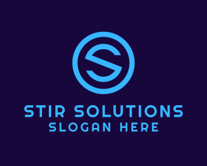 Blue Letter S Badge logo design