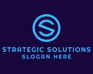 Blue Letter S Badge logo design