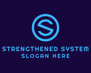 Blue Letter S Badge logo design