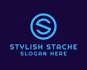 Blue Letter S Badge logo design